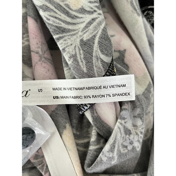 Soma Cool Nights Pajama Shirt‎ Top Sz Small Floral Hibiscus Tropical Long Sleeve - Picture 7 of 10